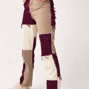 Womens Red and Cream Jeans